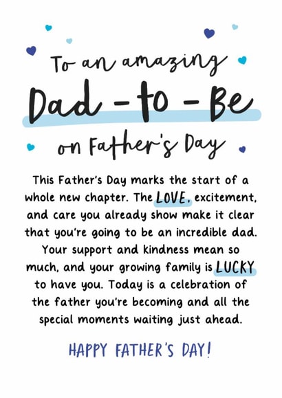 Heartfelt Father's Day Card - For Dad To Be - Excitement created by Kreate Paper Co.