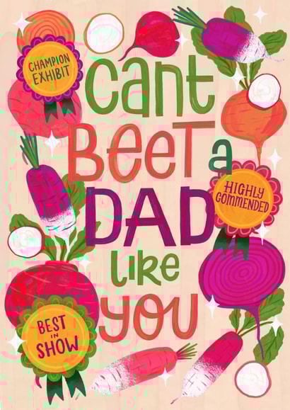 Can’t beet a Dad like you funny Father’s Day card vegetable pun created by Nicola B Studio