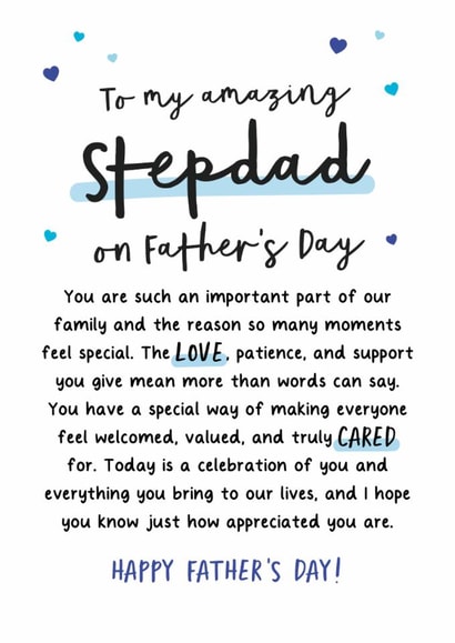 Heartfelt Father's Day Card - For Stepdad - Truly Cared created by Kreate Paper Co.