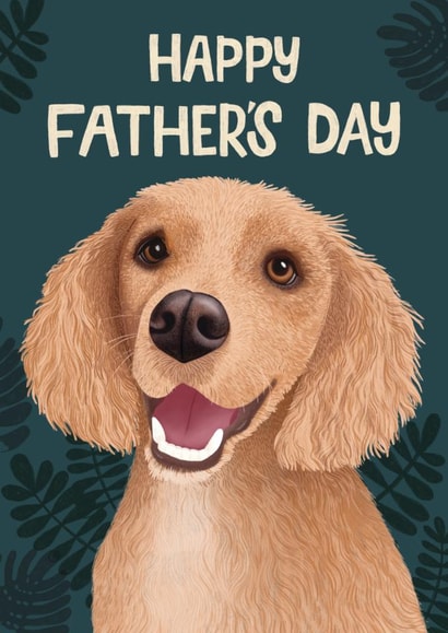 Happy Father's Day Card – Cocker Spaniel – Dog Dad Gift created by Hollie McManus Illustration