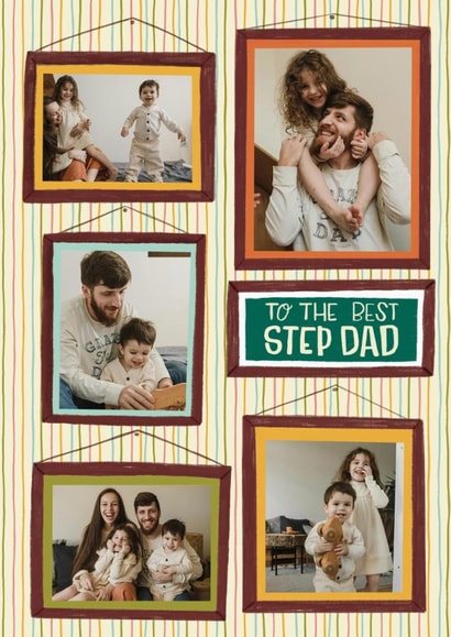 Classic Father's Day Card - Best Step Dad - Picture Frames created by Hollie McManus Illustration