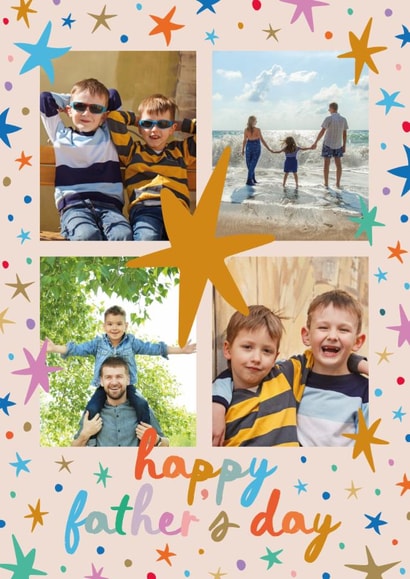Classic Father's Day Card - Colourful Stars - Multi Frame created by The Pattern Press
