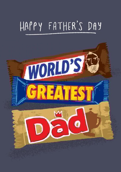 Classic Father's Day Card - World's Greatest - Chocolate Bars created by By Big Will Limited