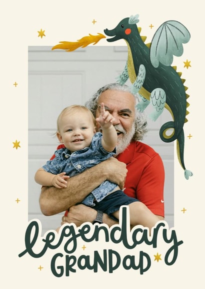 Cute Father's Day Card - For Grandad - Legendary - Dragon created by Abbie Imagine