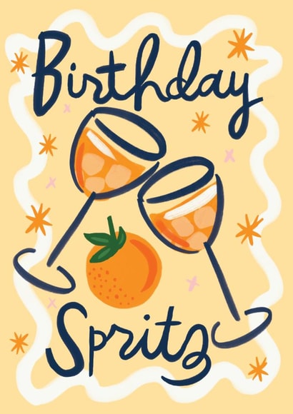 Arty Birthday Card - Aperol Spritz - For Her created by @AimeeStevens.Design