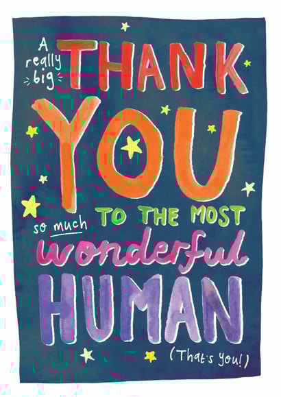 Classic Thank You Card - To The Most Wonderful Human - That's You! created by Bow & Bell