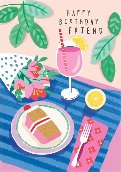 Classic Birthday Card - For Friend - Picnic created by Rosanna Rossi