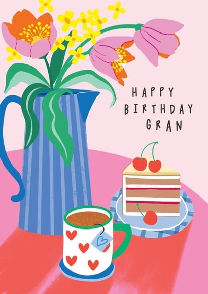 Classic Birthday Card - For Gran - Tea And Cake created by Rosanna Rossi