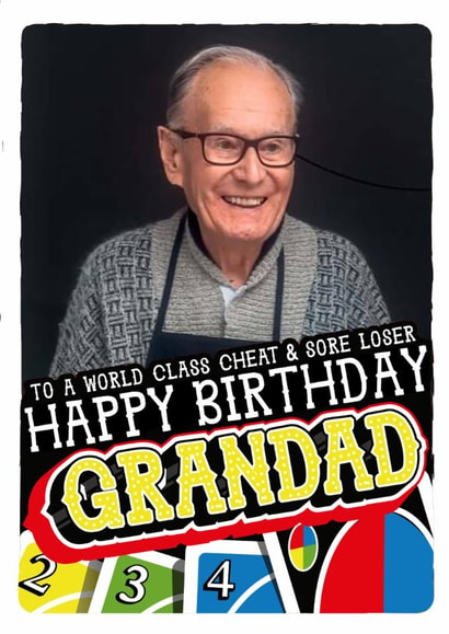 Funny Birthday Card - For Grandad - Cheat And Loser created by  la la la     Designs