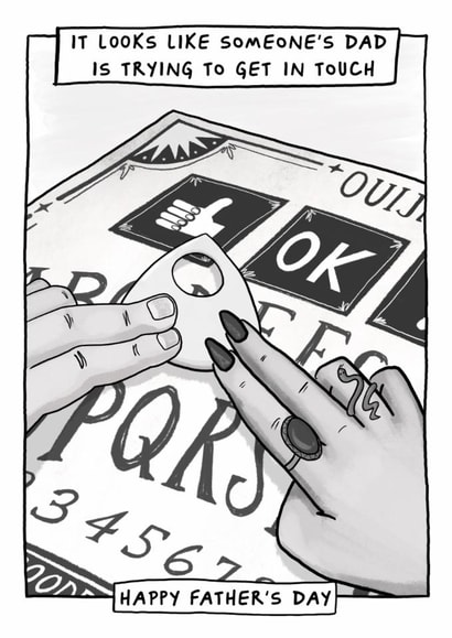 Funny Father’s Day Card - Ouija Board - Thumbs Up Emoji created by Running with Scissors
