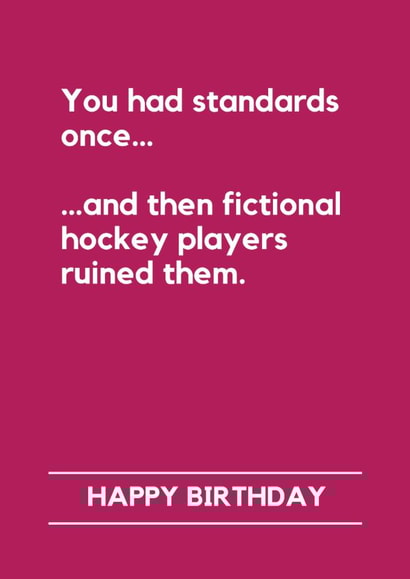 Funny Birthday Card - Hockey Romance - Heated Rivalry created by Making Lemonade