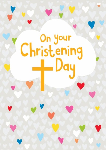 Classic Christening Card - Hearts - Cross created by Paper Salad
