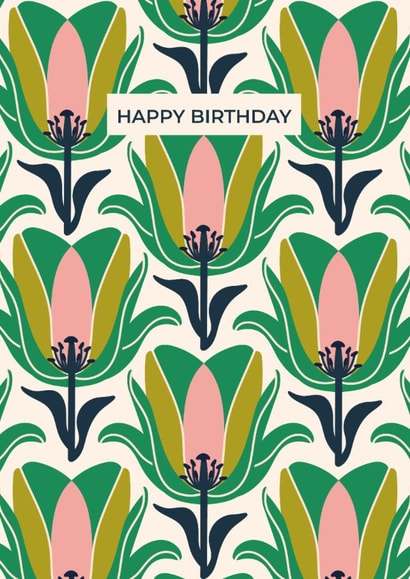 Arty Birthday Card - Tulips created by Taya Cosgrove
