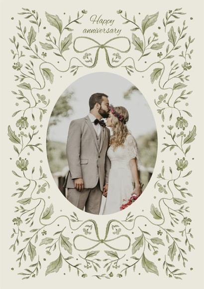Pretty Anniversary Card - Watercolour Leaves created by Zove Ahh