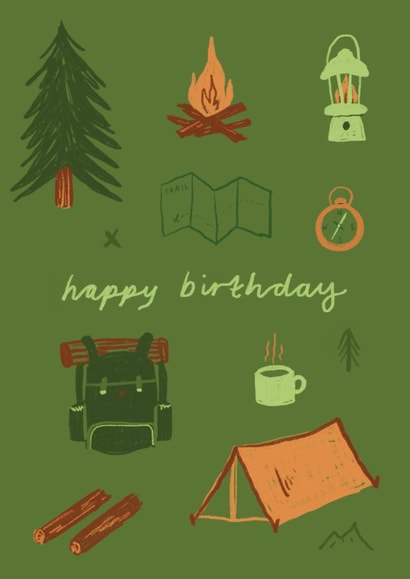 Classic Birthday Card - For Him - Camping & Hiking created by Charis Raine
