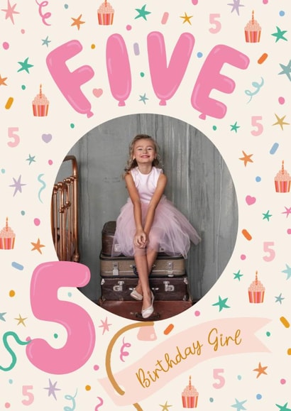 Classic Birthday Card - 5th - Birthday Girl created by The Pattern Press