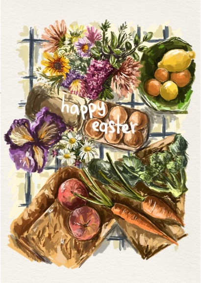 Classic Easter Card - Spring Vegetables created by AP Designs
