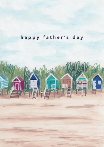 Classic Father's Day Card - Beach Huts created by Joy Jen Studio