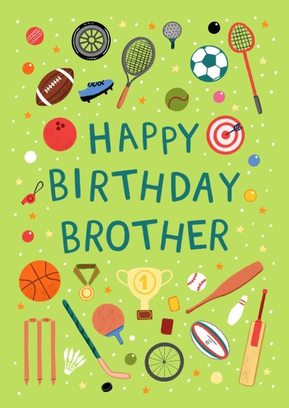 Classic Birthday Card - For Brother - Sports created by Pear Tree Press