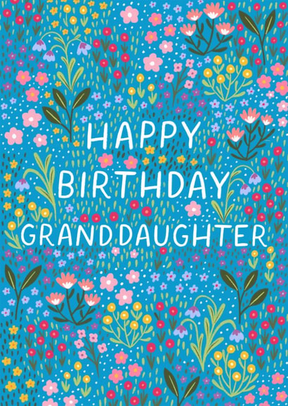 Pretty Birthday Card - For Granddaughter - Flowers created by Pear Tree Press