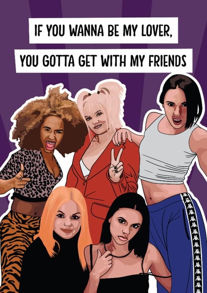 Funny Spice Girls Birthday Card - Wannabe - For Best Friend or Sister created by Rich Girl Paper