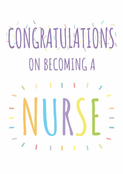 Classic Congratulations Card - Becoming A Nurse - Colourful created by size3art