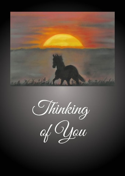 Arty Thinking of you card for Horse loving friend created by Little Red Boots Fae
