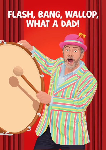 Funny Father's Day Card - David Mitchell - Last One Laughing - Flash Bang Wallop created by Pink Peach Cards
