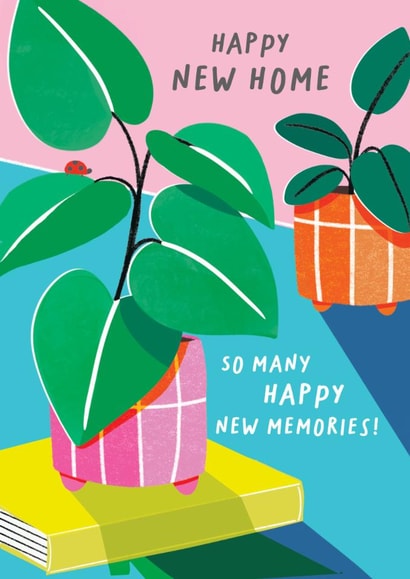 Classic New Home Card - House Plants - Happy New Memories created by Rosanna Rossi