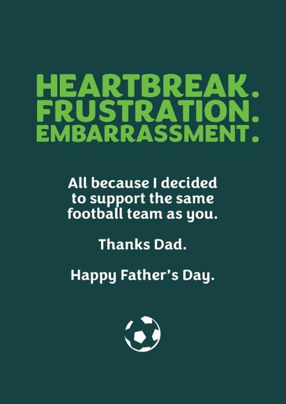 Funny football father's day card for dad created by GOAT Creative