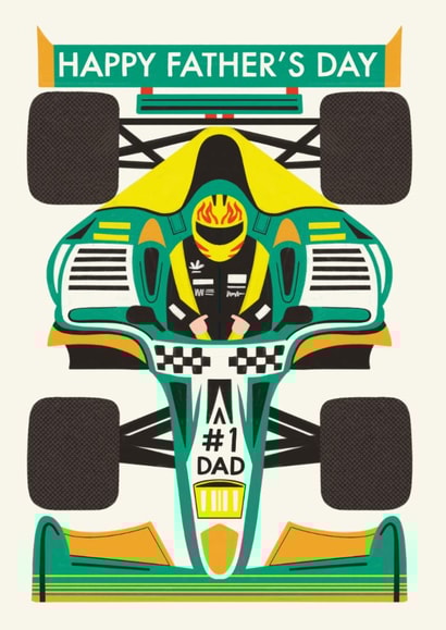 Classic Father's Day Card - F1 Racing Car created by AbiGoLucky