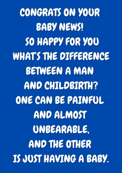 Funny New Baby On The Way Card created by The Awkward Card Company 