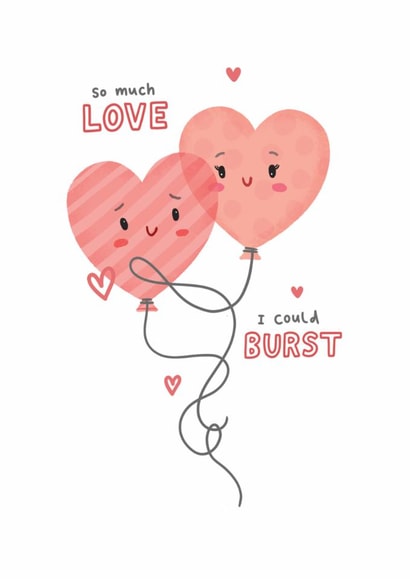 Cute Anniversary Card - So Much Love - Heart Balloons created by Blue Kiwi Design
