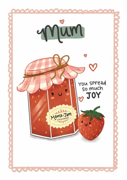 Cute Birthday/Mother's Day Card - Strawberry Jam - Spread Joy created by Blue Kiwi Design