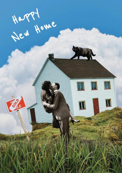 Arty New Home Card - Retro Collage created by Brainbox Candy