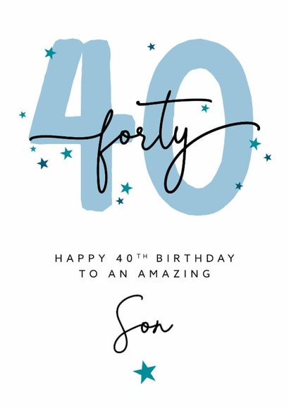 Classic Birthday Card - 40th - For Son created by The Stamford Press