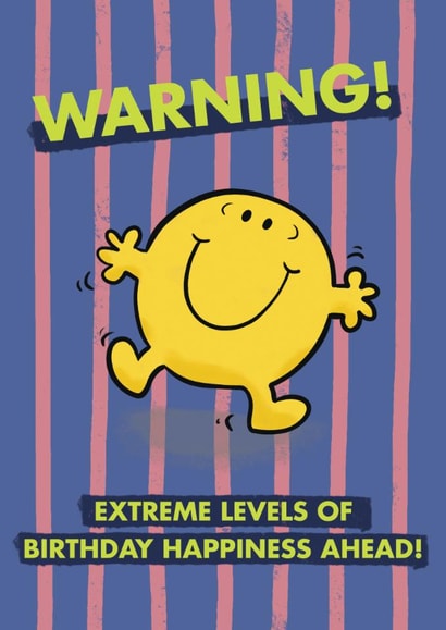 Cute Birthday Card - Mr. Happy Fun - Extreme Happiness created by Mr. Men