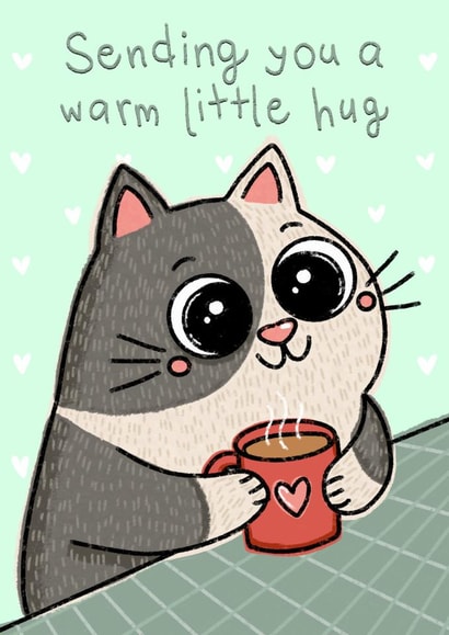Send your loved one this lovely cute cat card sending them a warm little hug created by Martina Fitzgerald 