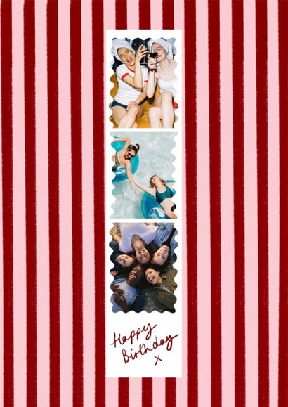 Classic Birthday Card - Striped Photo Booth Frame created by Holly Walsh