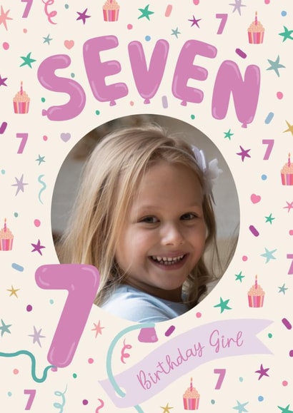 Classic Birthday Card - 7th - Birthday Girl created by The Pattern Press