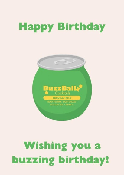 Funny Birthday Card For Friend or Family – “Wishing you a buzzing birthday!” created by ByAM