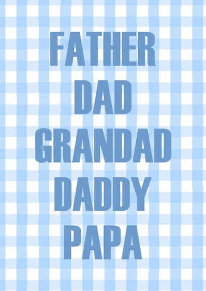 Dad is everything blue gingham card for Father's Day created by Illustratoni