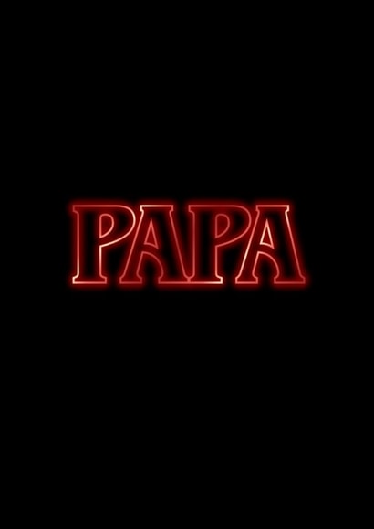 Red Neon Papa Card for Father's Day or Birthdays created by Illustratoni