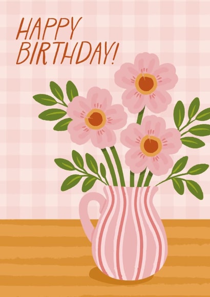 Pretty Birthday Card - Pink Flowers created by BYANIKA