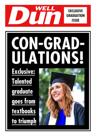 Funny Graduation Card - Newspaper Headline created by Of Life & Lemons Ltd.