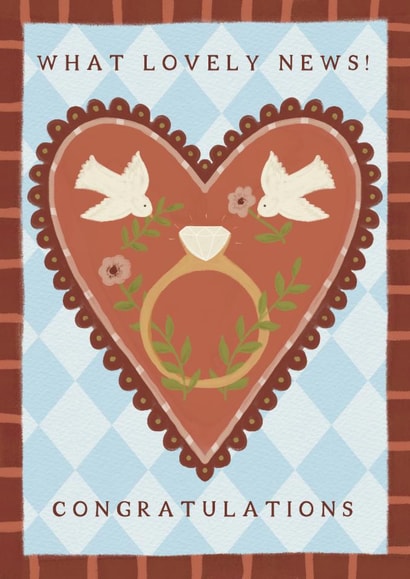 Classic Engagement Card - Lovely News - Doves created by Ellice Owens Designs
