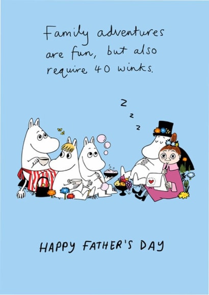 Cute Father's Day Card - Family Adventures Are Fun - Moomin created by Moomin Characters