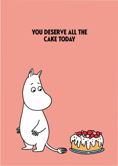 Cute Birthday Card - You Deserve All The Cake Today - Moomin created by Moomin Characters