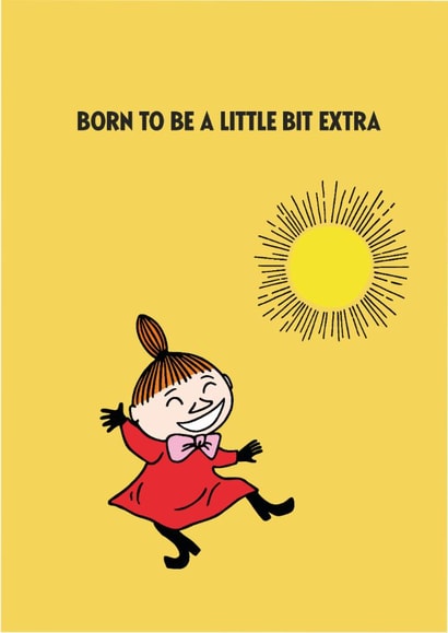 Cute Birthday Card - Born To Be A Little Bit Extra - Moomin created by Moomin Characters