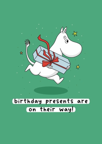 Cute Birthday Card - Moomin - Presents On The Way created by Moomin Characters